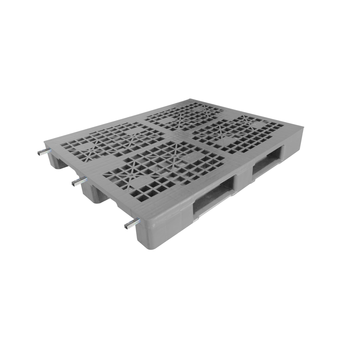 Metal Profilli Yük Paleti 100x120cm gri delikli 3xprofilli